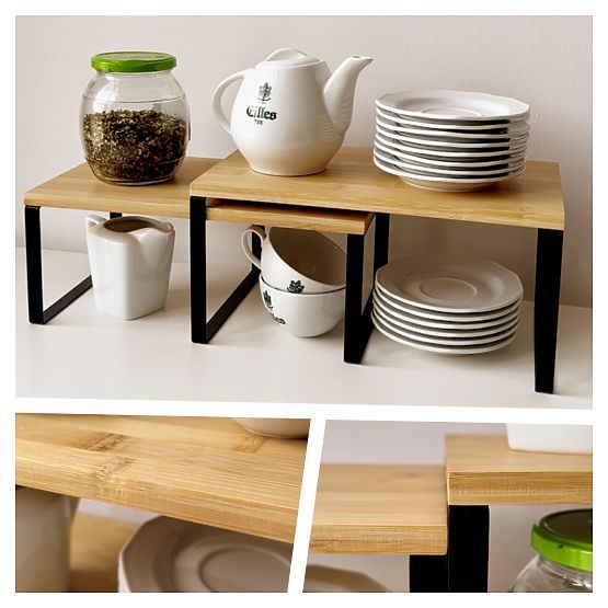 Zestaw 2 bambusowych półek GINGER