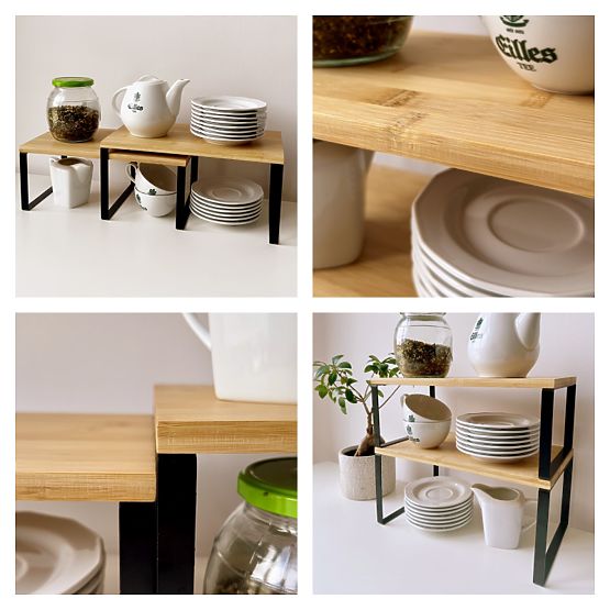 Zestaw 2 bambusowych półek GINGER