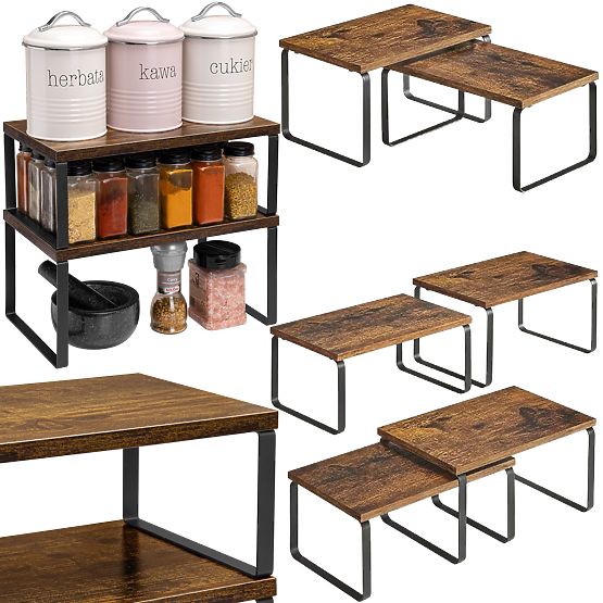 Zestaw 2 bambusowych półek GINGER RUSTIC