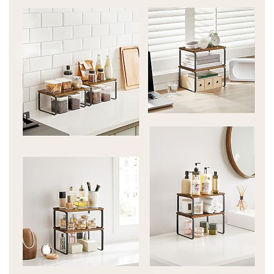 Zestaw 2 bambusowych półek GINGER RUSTIC