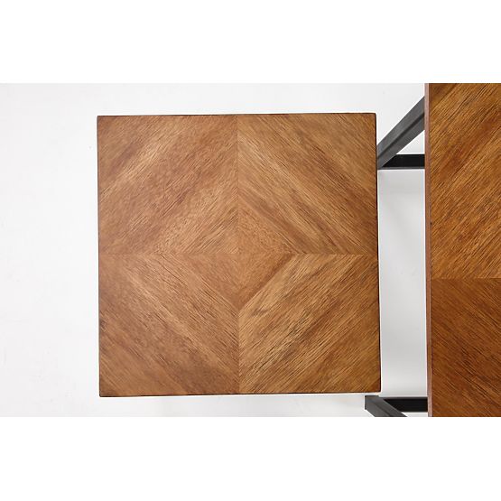 Zestaw 2 ławek ELZA, orzechowy/czarny (1p=1szt)