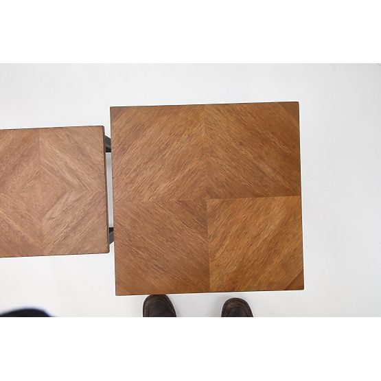 Zestaw 2 ławek ELZA, orzechowy/czarny (1p=1szt)