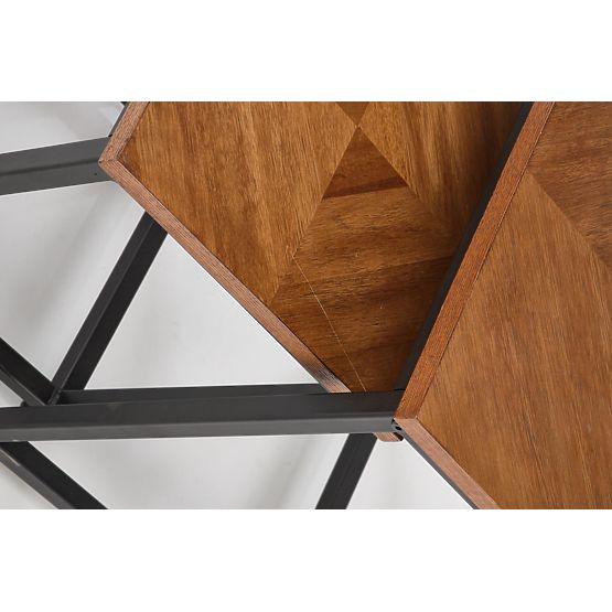 Zestaw 2 ławek ELZA, orzechowy/czarny (1p=1szt)