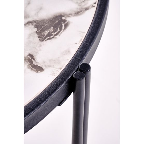 Zestaw 2 ławek FATIMA, biały marmur / czarny (1p=1szt)