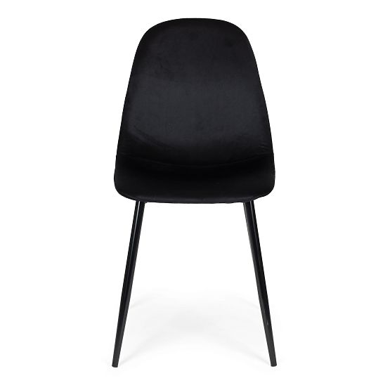 Zestaw 4 aksamitnych krzeseł do jadalni i salonu - czarne