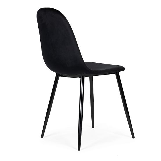 Zestaw 4 aksamitnych krzeseł do jadalni i salonu - czarne