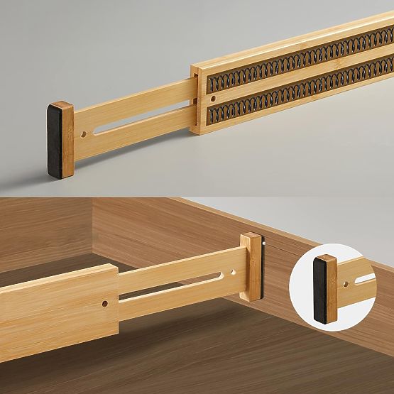 Zestaw 4 bambusowych przegródek do szuflady RITA