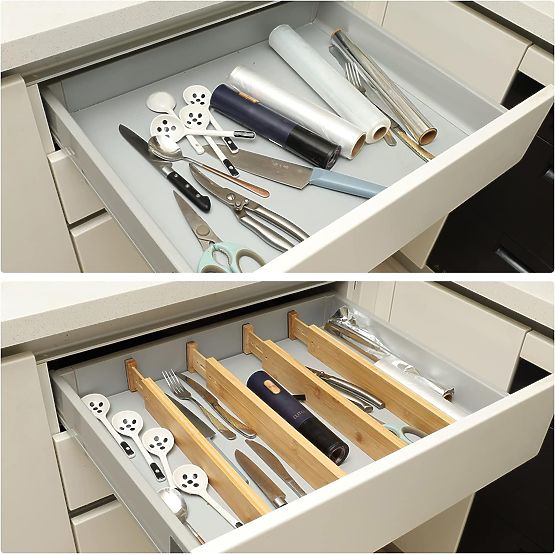 Zestaw 4 bambusowych przegródek do szuflady RITA