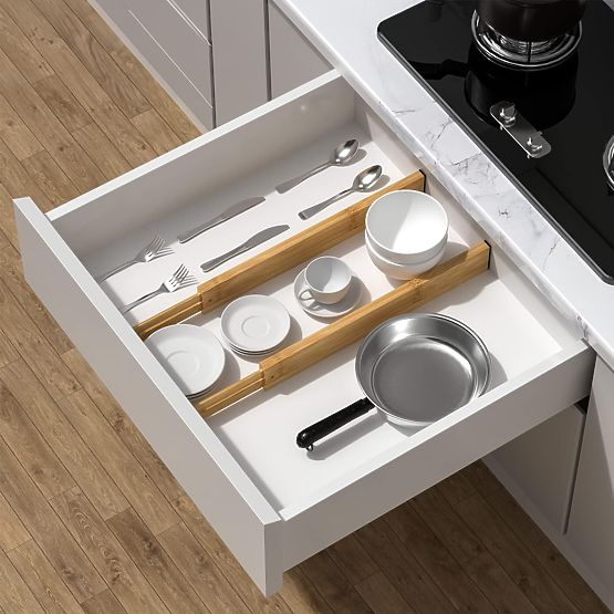 Zestaw 4 bambusowych przegródek do szuflady RITA