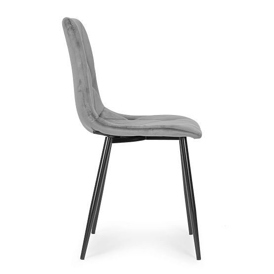 Zestaw 4 tapicerowanych aksamitnych krzeseł do jadalni i salonu - szare