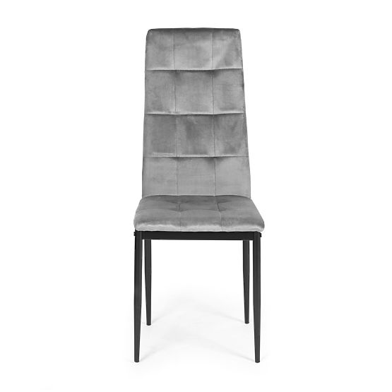 Zestaw aksamitnych krzeseł do jadalni i salonu 4 sztuki szare