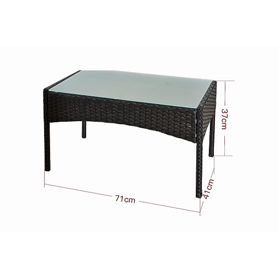 Zestaw balkonowy z technoratanu (Sofa + 2 x fotel + stolik) COMODO czarny