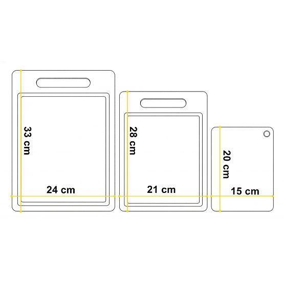 Zestaw bambusowych desek do krojenia TAVOLA 3 sztuki