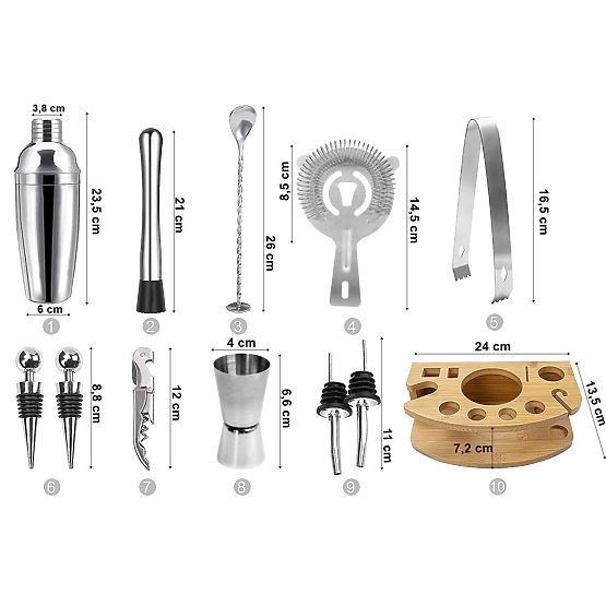 Zestaw barmański BRADFORD 10 sztuk