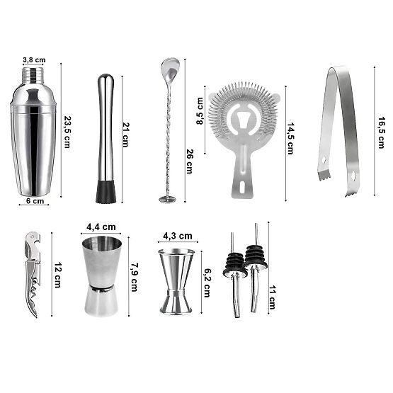 Zestaw barmański LOGAN 11 elementów z pudełkiem