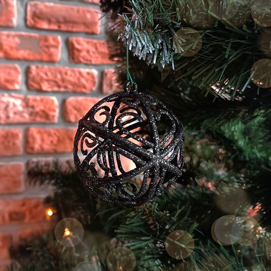 ZESTAW BOMBKI ŚWIĄTECZNE CZARNE 6SZT KL-21X25