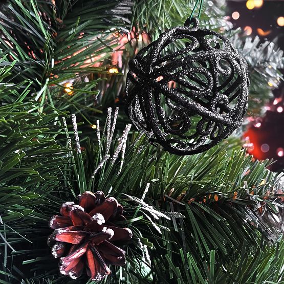 ZESTAW BOMBKI ŚWIĄTECZNE CZARNE 6SZT KL-21X25