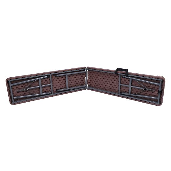 Zestaw cateringowy Rattan brązowy stół 180 cm + 2 ławki
