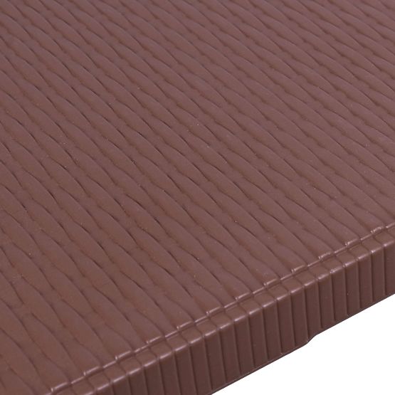 Zestaw cateringowy Rattan brązowy stół 180 cm + 2 ławki
