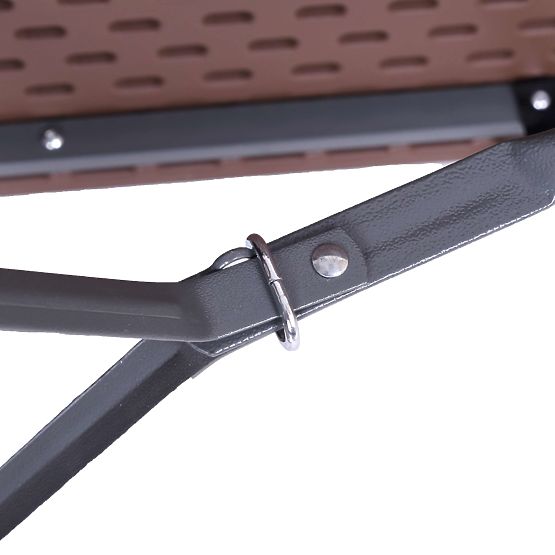 Zestaw cateringowy Rattan brązowy stół 180 cm + 2 ławki