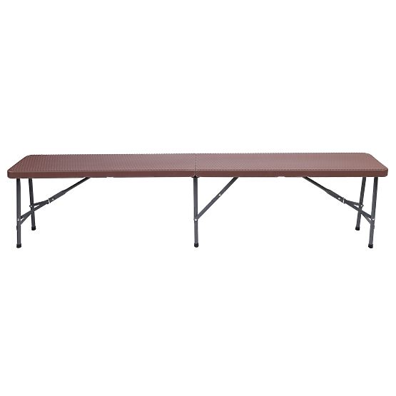 Zestaw cateringowy Rattan brązowy stół 180 cm + 2 ławki