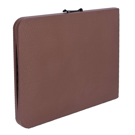 Zestaw cateringowy Rattan brązowy stół 180 cm + 2 ławki
