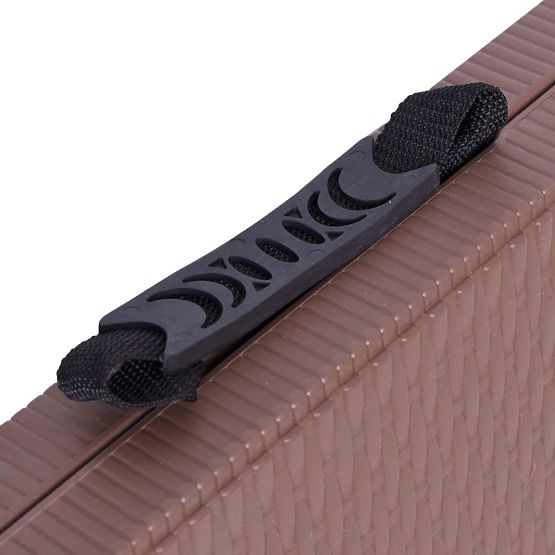 Zestaw cateringowy Rattan brązowy stół 180 cm + 2 ławki