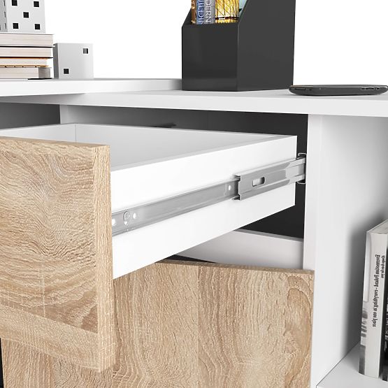 ZESTAW CLP B-17 KOMODA + BIURKO PK BIAŁY / SONOMA