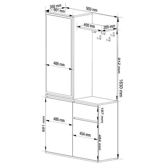 ZESTAW DO PRZEDPOKOJU ENTRO PK BIAŁY