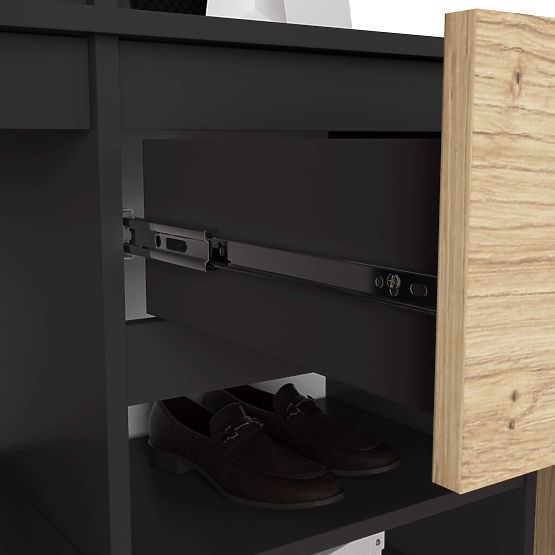 ZESTAW DO PRZEDPOKOJU ENTRO PK CZARNY / DĄB ARTISAN