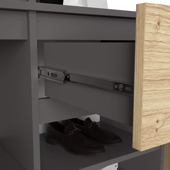 ZESTAW DO PRZEDPOKOJU ENTRO PK GRAFIT SZARY / DĄB ARTISAN