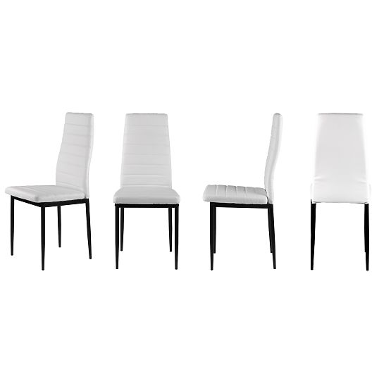 Zestaw krzeseł z ekoskóry 4 sztuki wysokie oparcie - białe