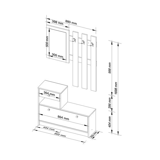 ZESTAW MEBLI DO PRZEDPOKOJU BIAŁY