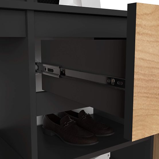 ZESTAW MEBLI DO PRZEDPOKOJU ENTRO PK CZARNY / DĄB CRAFT