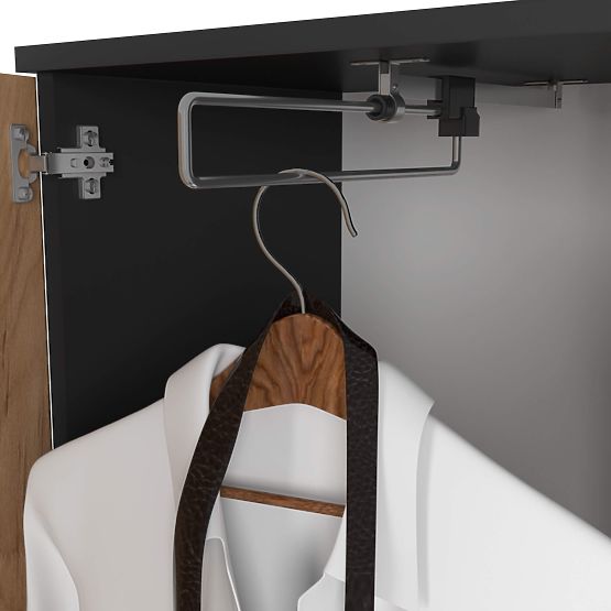 ZESTAW MEBLI DO PRZEDPOKOJU ENTRO PK CZARNY / DĄB CRAFT