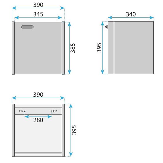 Zestaw mebli łazienkowych z umywalką Molly 40 cm Szary