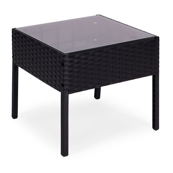 Zestaw mebli ogrodowych 2 fotele + stolik szkło hartowane czarny MultiGarden