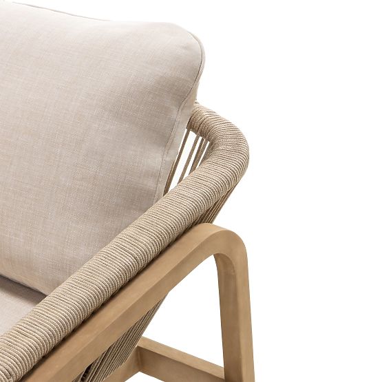 Zestaw mebli ogrodowych Belpasso, plecionka, drewno eukaliptusowe FSC, wygląd teakowy, jasnobeżowy