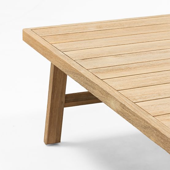 Zestaw mebli ogrodowych Castello, plecionka, drewno akacjowe FSC, wygląd teakowy, beżowy