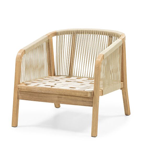 Zestaw mebli ogrodowych Castello, plecionka, drewno akacjowe FSC, wygląd teakowy, beżowy