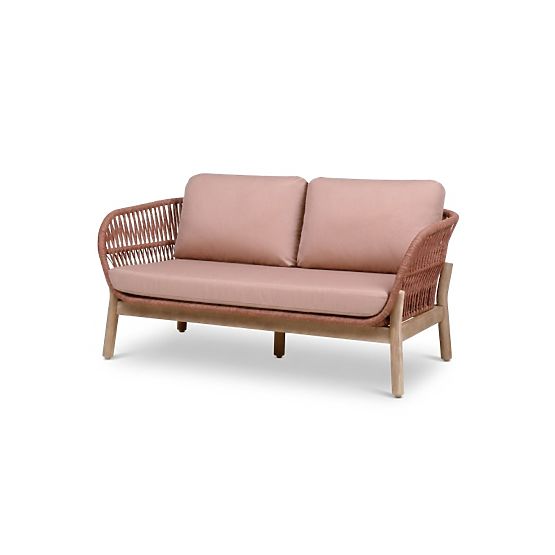 Zestaw mebli ogrodowych Fiorentino wygląd teakowy, plecionka, jasne drewno akacjowe FSC, terakota, z