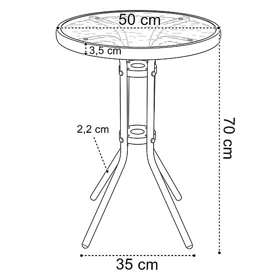 Zestaw mebli ogrodowych FLORA stolik + 2 krzesła