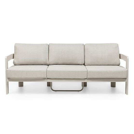 Zestaw mebli ogrodowych Japori, aluminiowy, jasnobeżowy, zaokrąglony