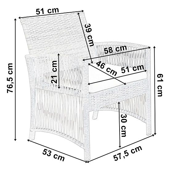 Zestaw mebli ogrodowych KALINA szary
