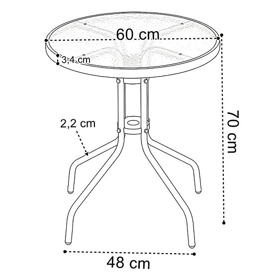Zestaw mebli ogrodowych PALMA stół + 2 krzesła