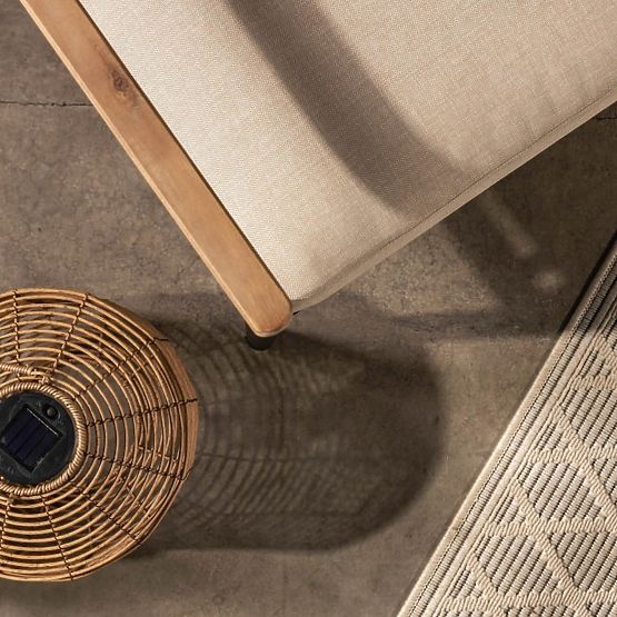 Zestaw mebli ogrodowych Porticello, aluminiowy, drewno akacjowe FSC, wygląd teakowy, beżowy/czarny