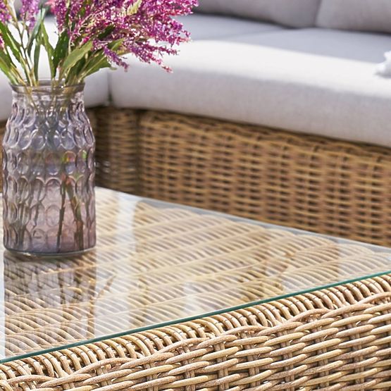 Zestaw mebli ogrodowych Sandy, technorattan, beżowy