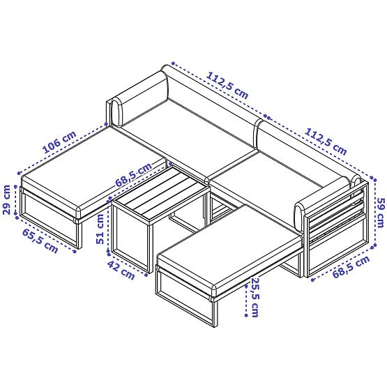Zestaw mebli ogrodowych SANTO biały