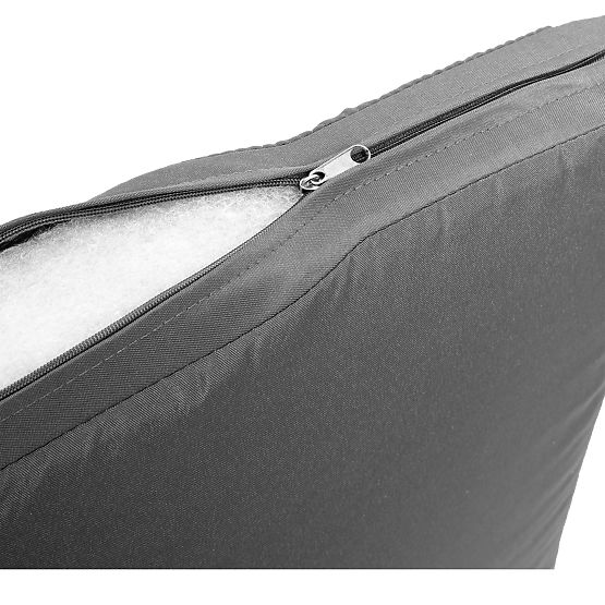 Zestaw mebli ogrodowych z technoratanu MAGNOLIA czarny z szarymi poduszkami