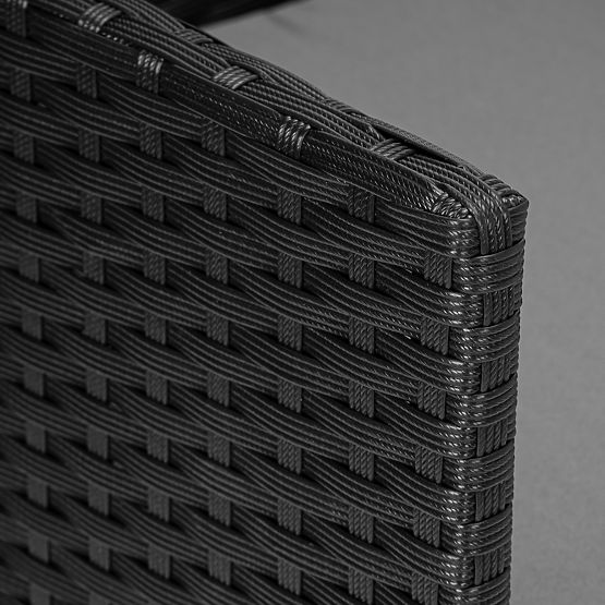 Zestaw mebli ogrodowych z technoratanu MAGNOLIA czarny z szarymi poduszkami